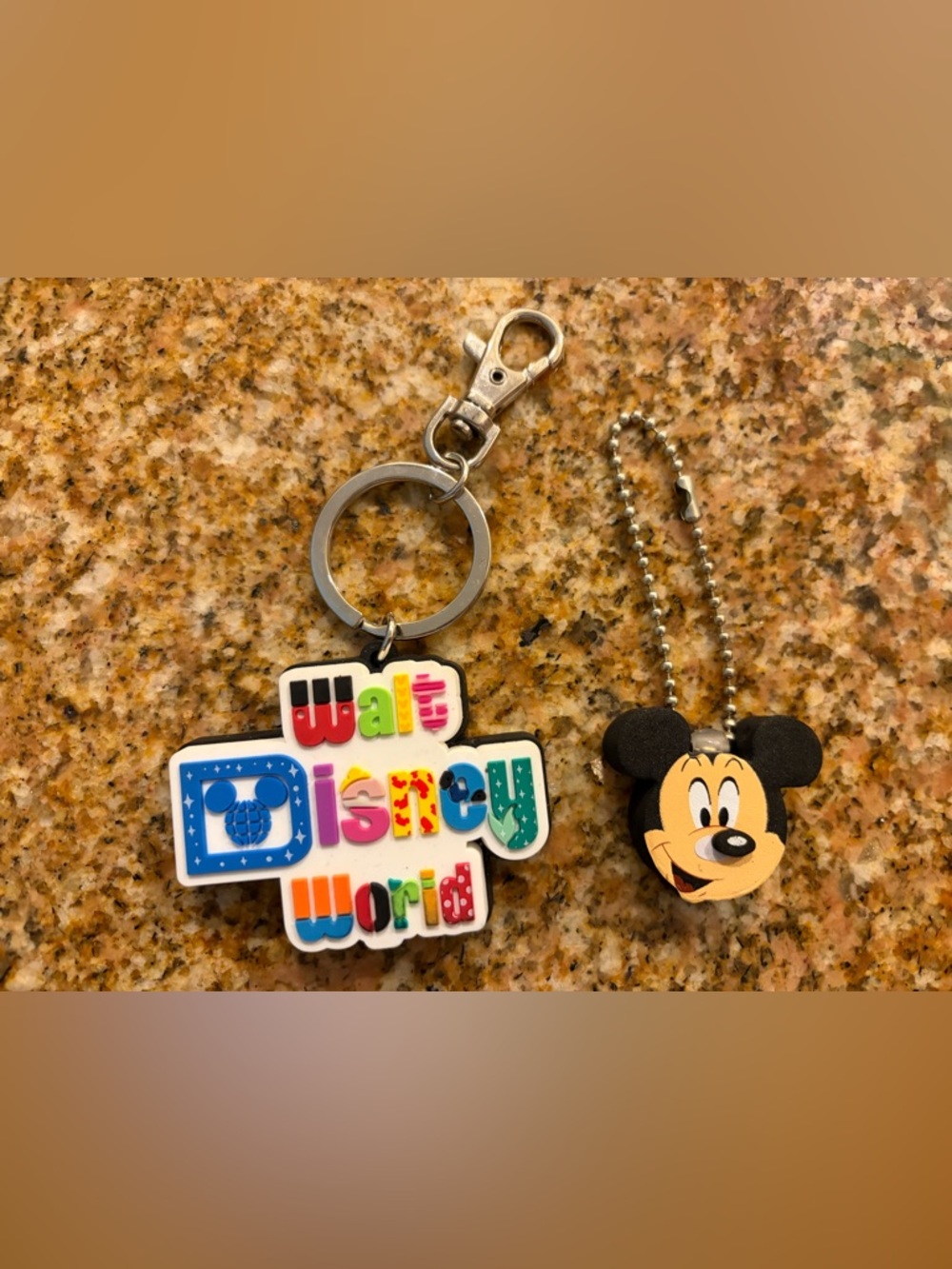 Disney Multicolor PVC Walt Disney World Keychain with Mickey Charm